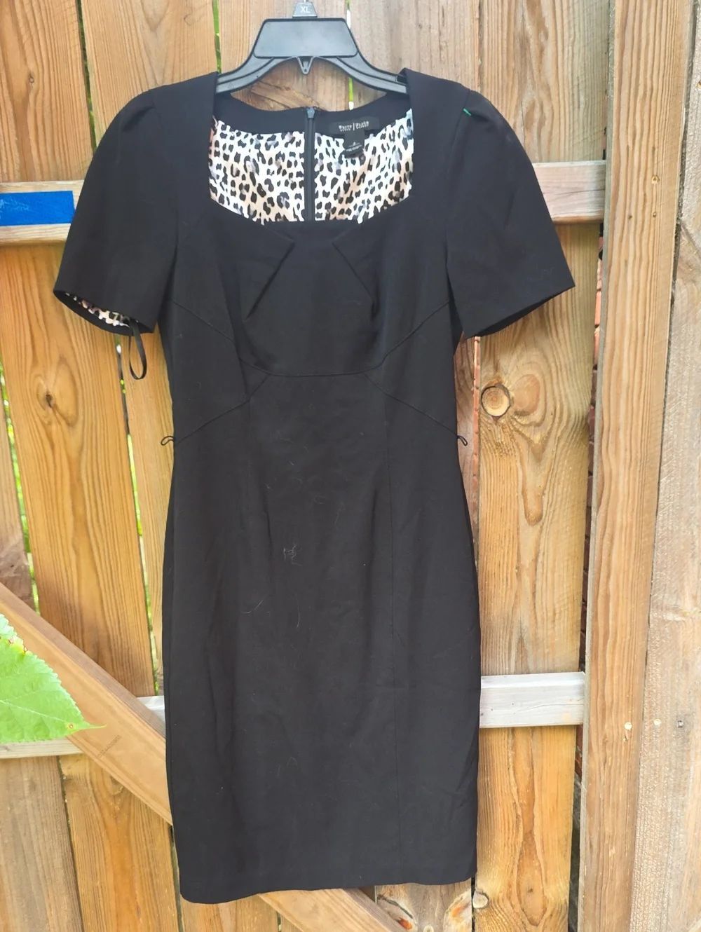 Black Sheath Dress with Leopard Lining
